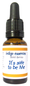 Bottle of Indigo Essences 'It's Safe to be Me' from the Gold Series