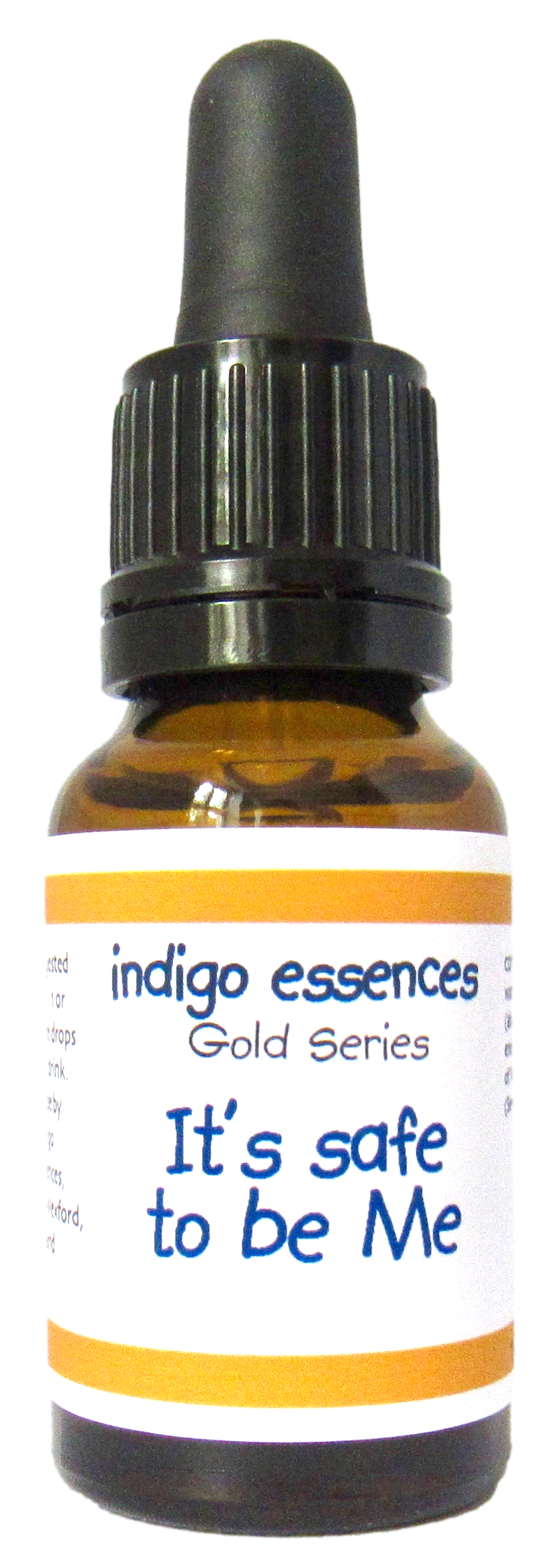 Bottle of Indigo Essences 'It's Safe to be Me' from the Gold Series
