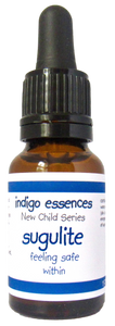 Indigo Essences Sugulite dropper bottle on a white background