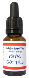 Bottle of Indigo Essences 'You've Got This' with a dropper on a white background