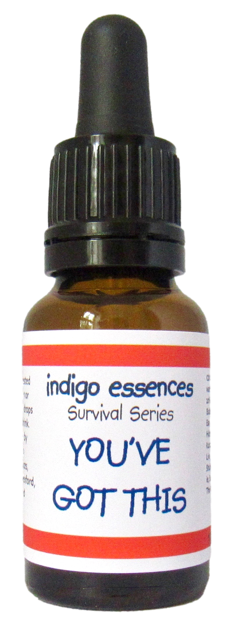 Bottle of Indigo Essences 'You've Got This' with a dropper on a white background